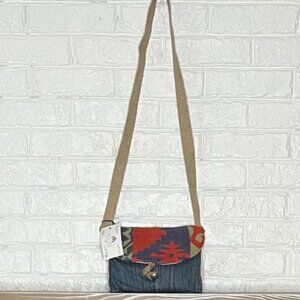 New - Handmade Crossbody Purse - Denim and Vintage Beacon